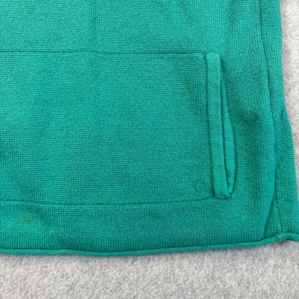 Pure Jill Sweater Women XS Petite Teal Green Cotton Cashmere Boxy‎ Pockets